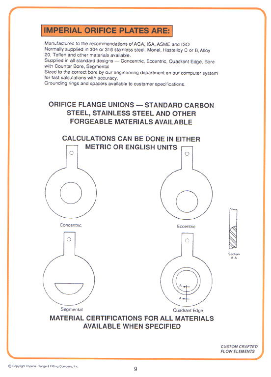 Orifice Information
