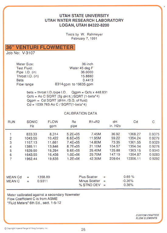36-inch venturi flow meter