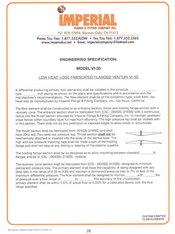 VI-30 Specifications